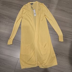 Joseph A Yellow Women's Long Cardigan Sweater Size S